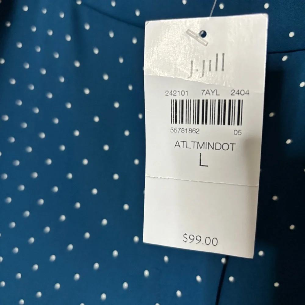 J. Jill New Wearever Collection Easy Care Wide Leg Cropped Pants Blue Large - Picture 4 of 14